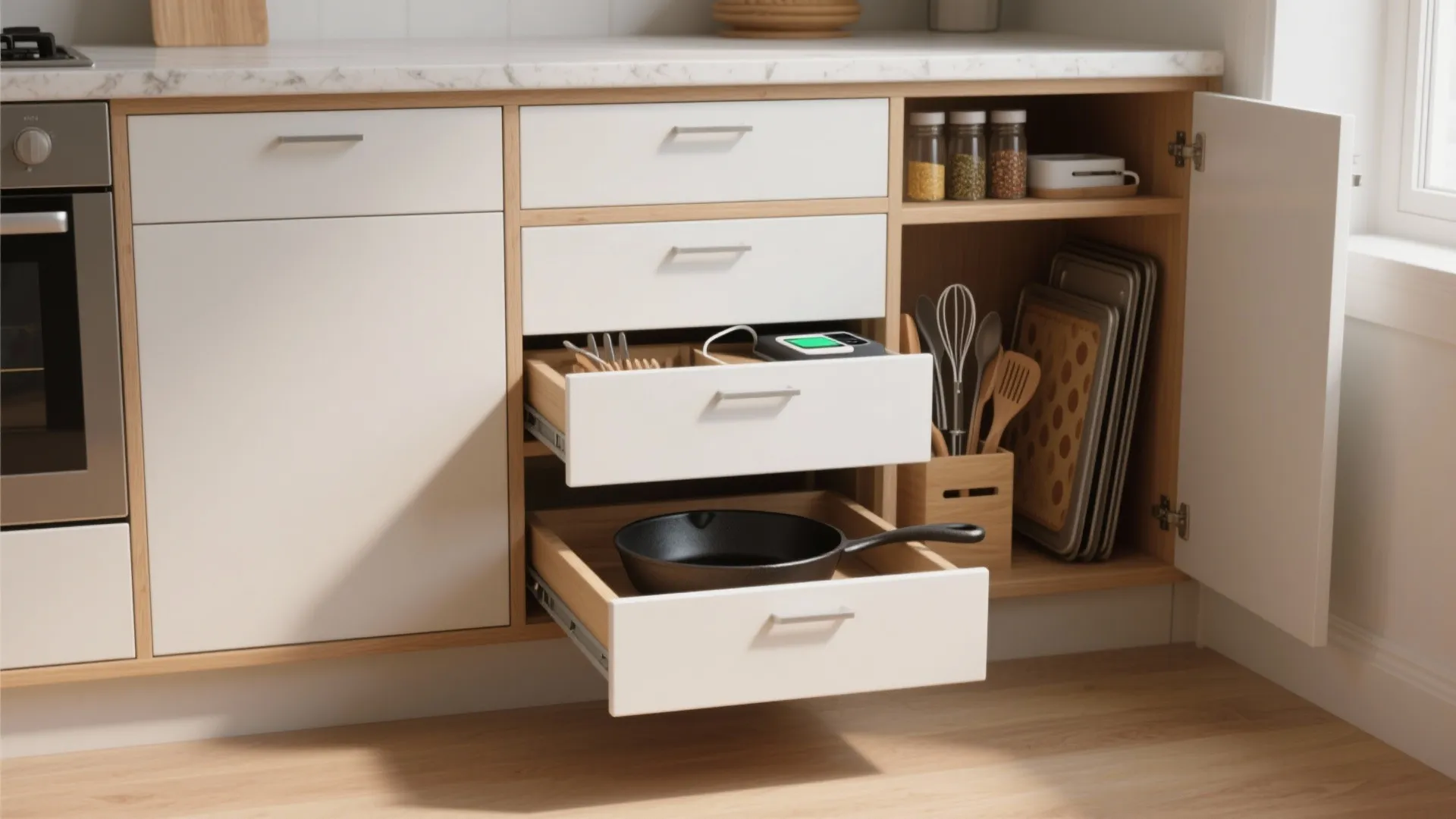 4-Drawer Kitchen Base Cabinet Ideas: Smart small-kitchen solutions: 5 practical design inspirations for a 4-drawer base cabinet
