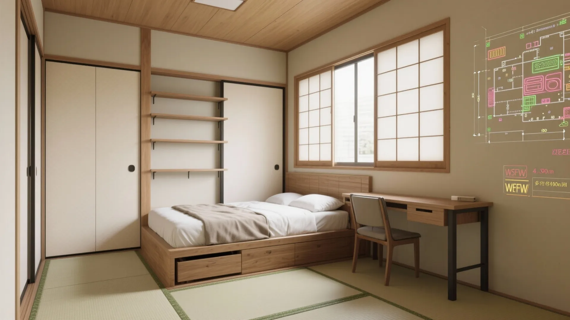 Tips 3: 4.5畳の部屋は“用途可変”で設計する（收纳技巧）