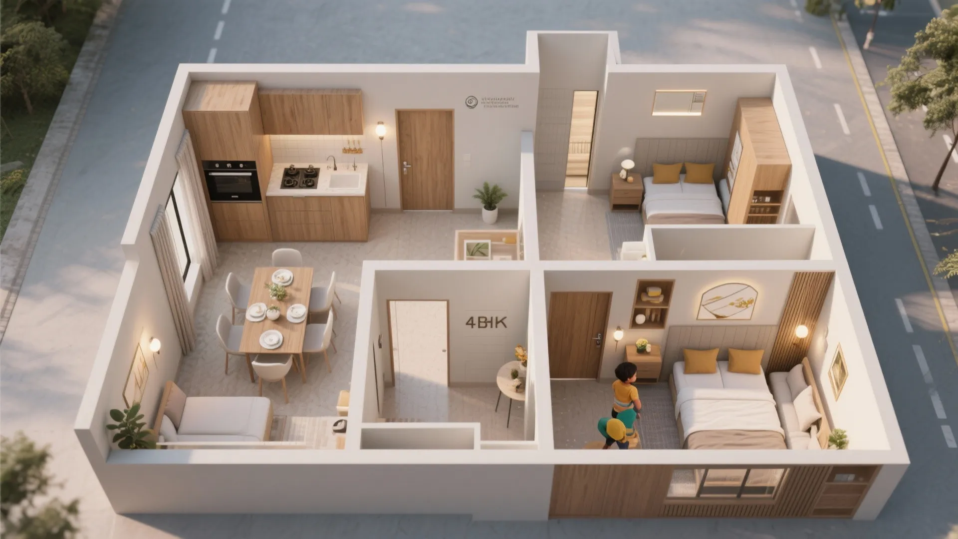 Putting It All Together: Space Planning for a 4 BHK Flat