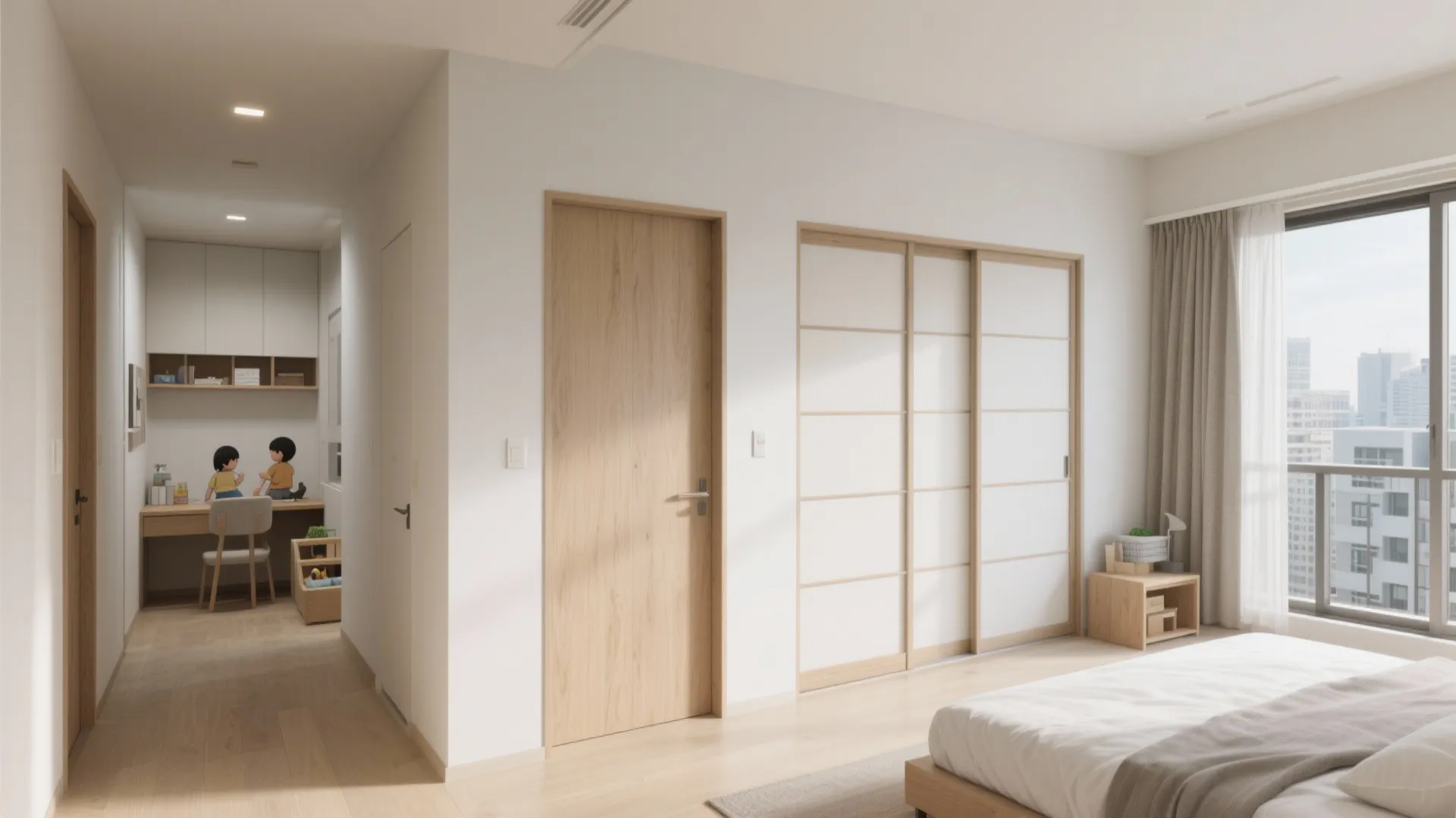 Tips 2: 個室は「用途でゾーニング」し音と温度を分ける（東京小戶型×日式風格）