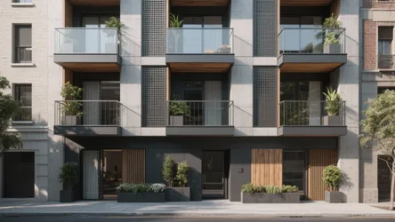 5 3ds Max Exterior Design Ideas for 4-Story Balconies