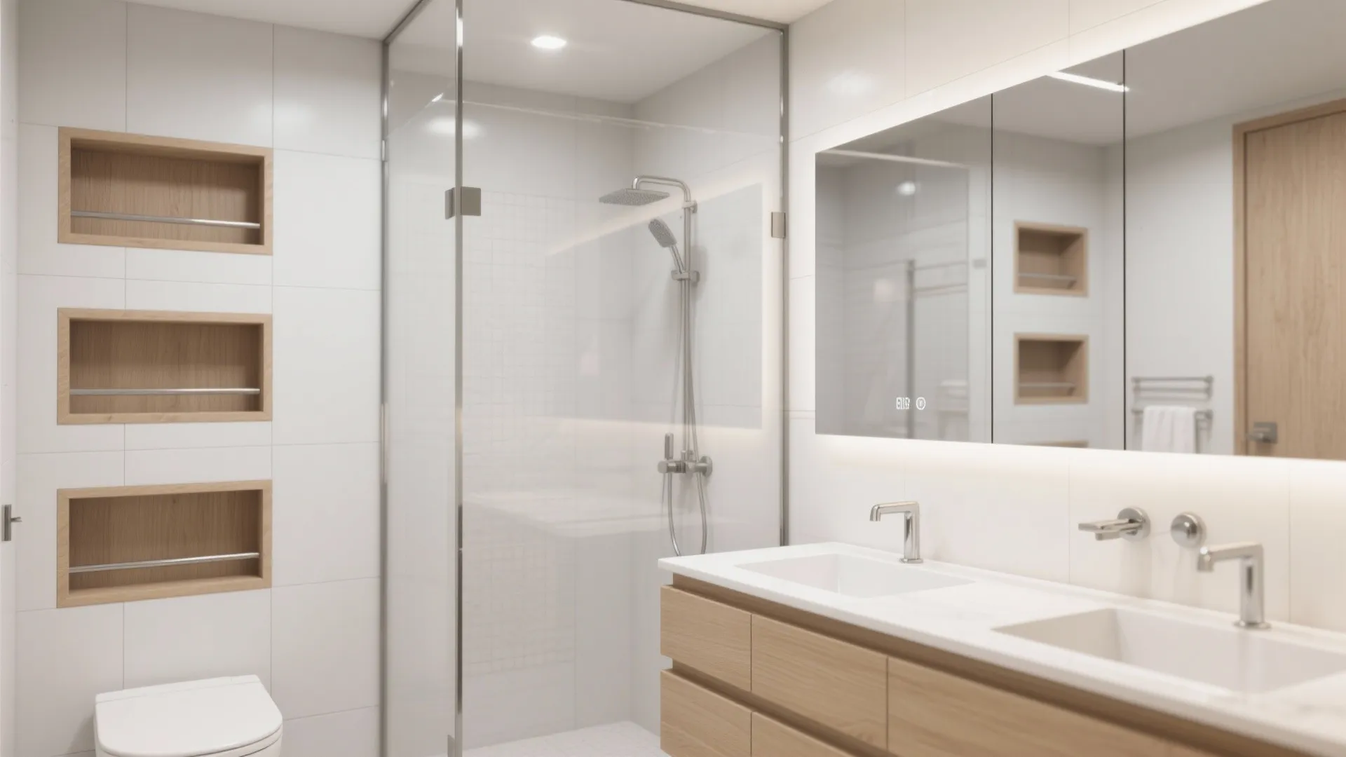 Minimalist storage that works in 4x8 bathrooms