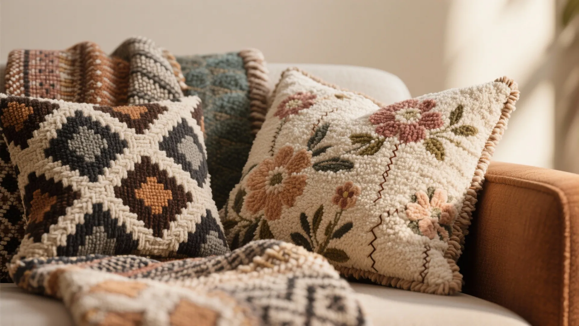 3. Layer patterns and textures—geometrics meet soft florals