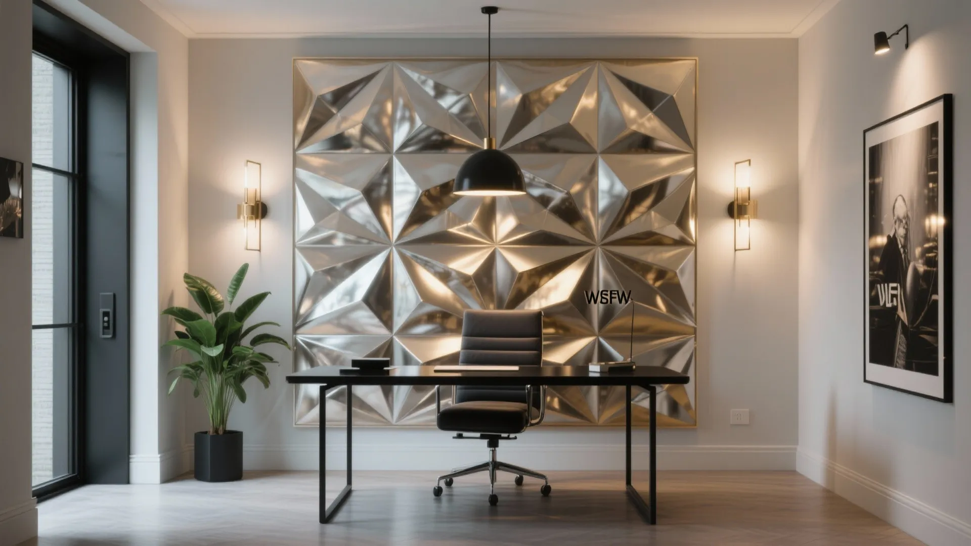 Metallic Geometric 5D Accent Wall for Modern Vibes