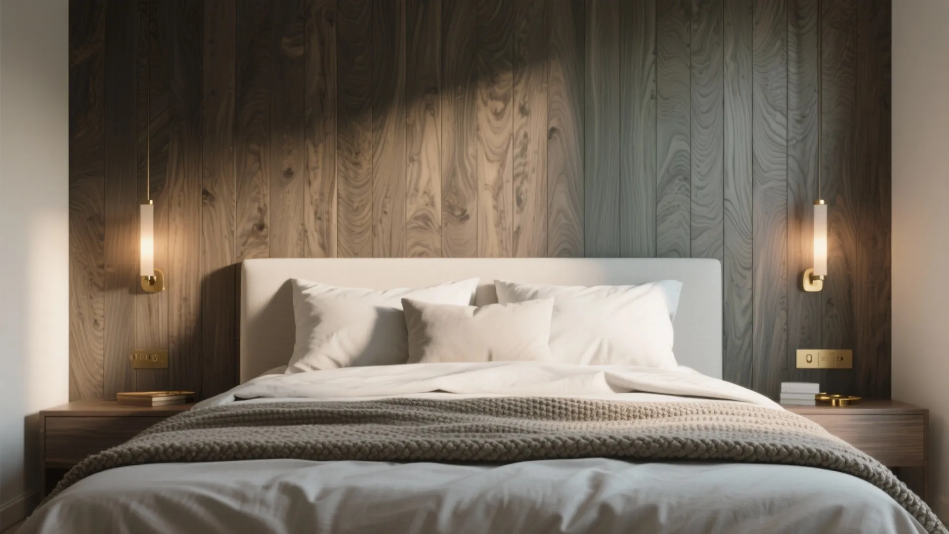 Wood-Grain 5D Wallpaper for Bedroom Warmth