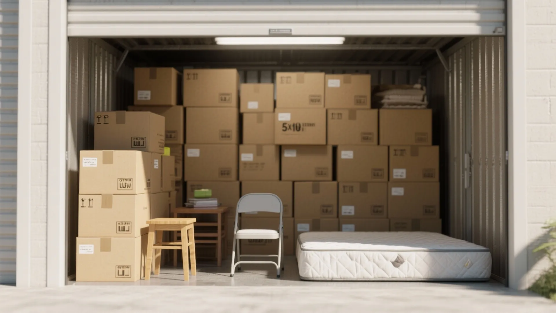 5 x 10 feet: Good for partial storage or staging overflow