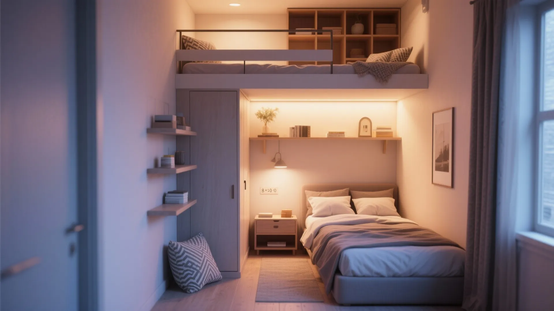 3. Turn an 8 x 10 ft nook into a cozy retreat