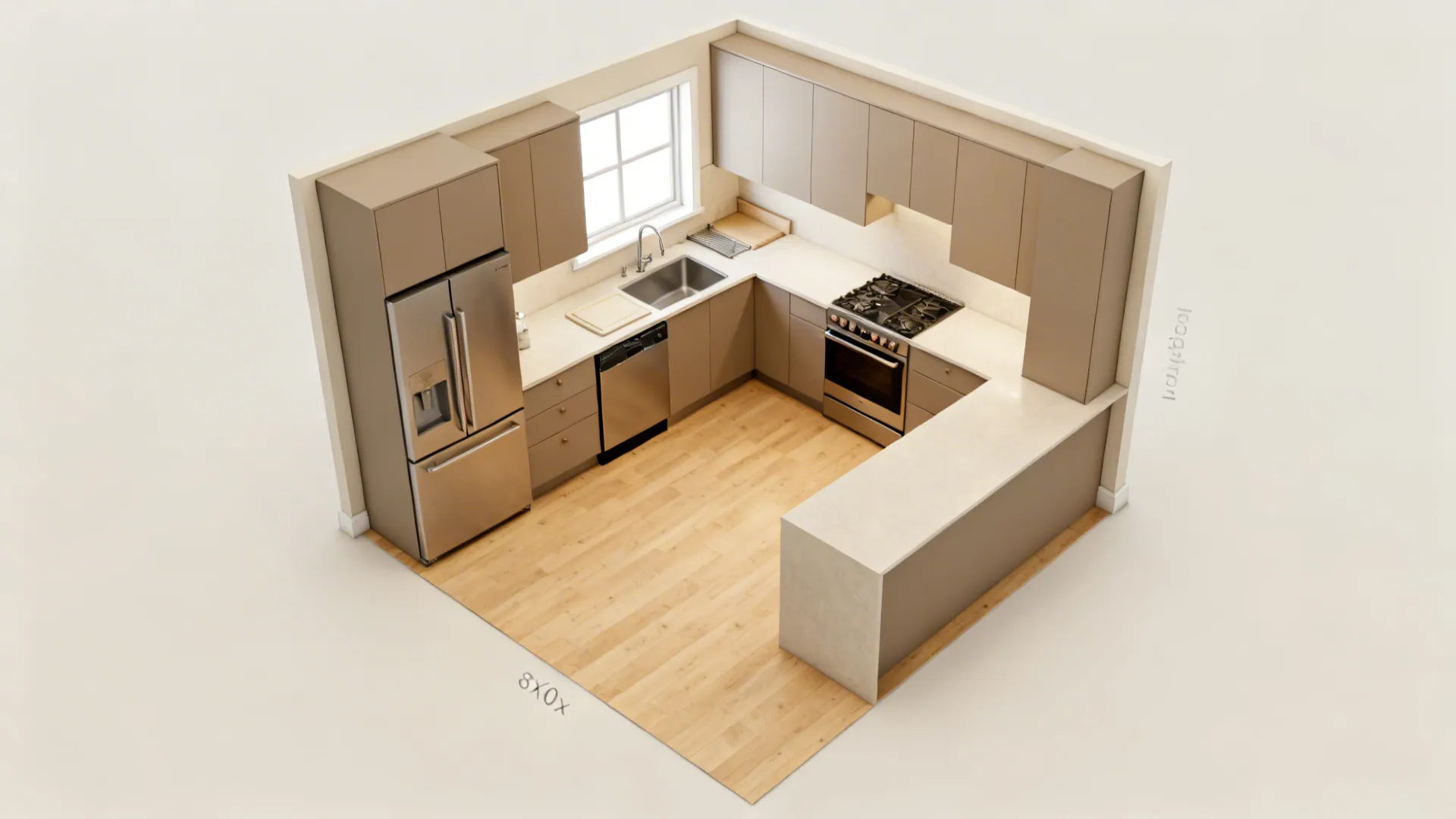 Putting It All Together: A Sample 8' x 10' L‑Kitchen in an Open Plan