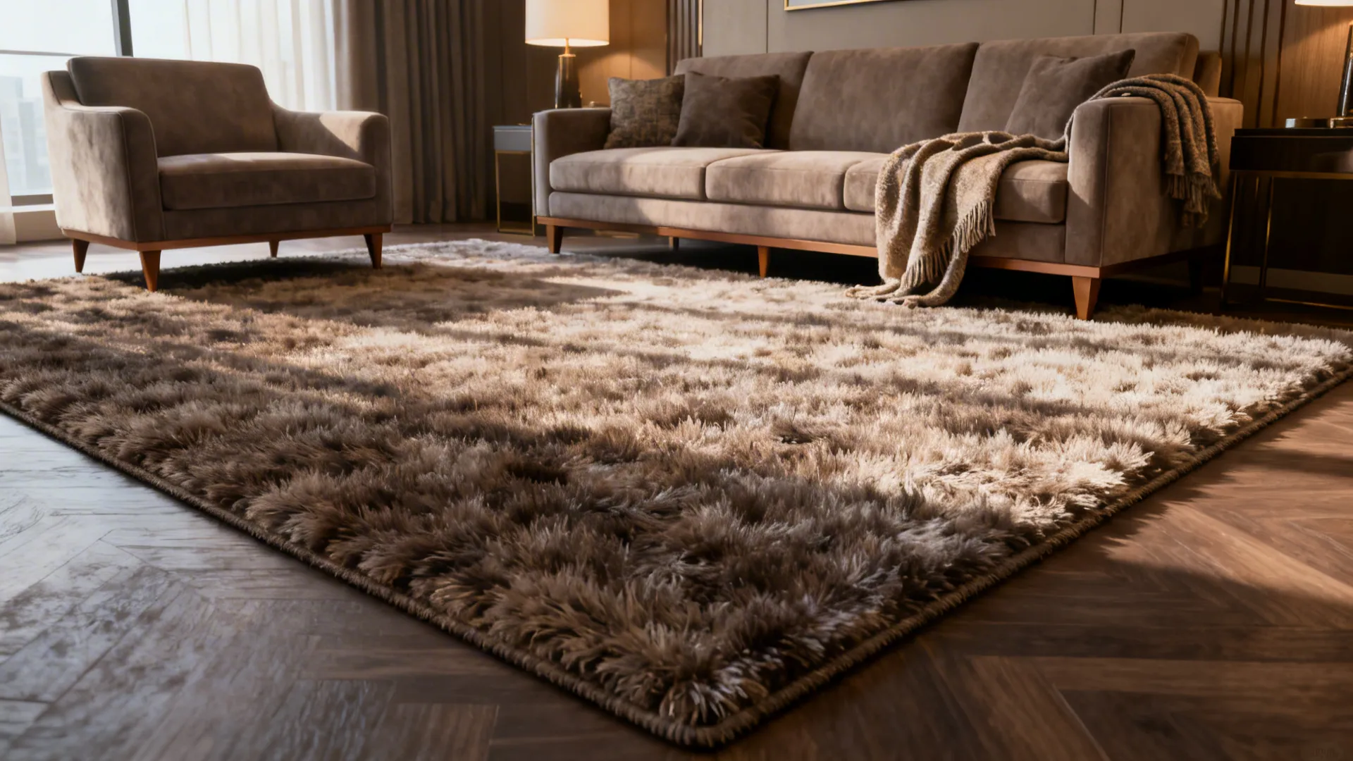 2. Go Oversized with a 9x12 Plush Rug