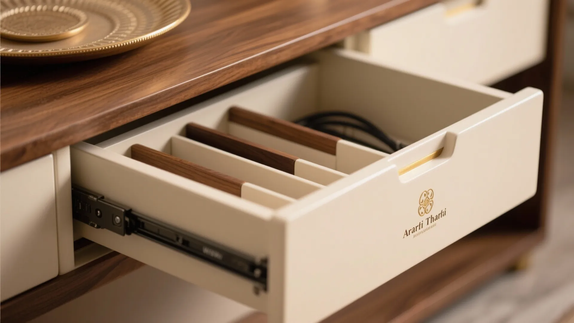 Modular base with concealed storage and cable management