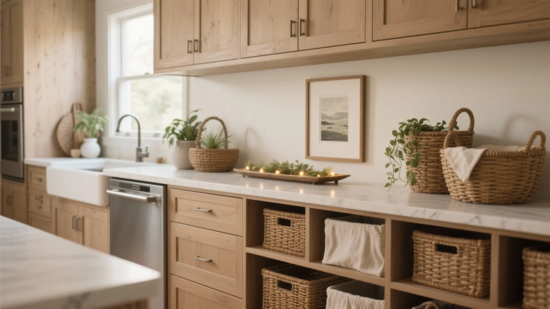 Top of Cabinet Kitchen Decoration - 5 Ideas: Five creative, budget-friendly ways I use the space above kitchen cabinets to add storage, style, and light in small kitchens