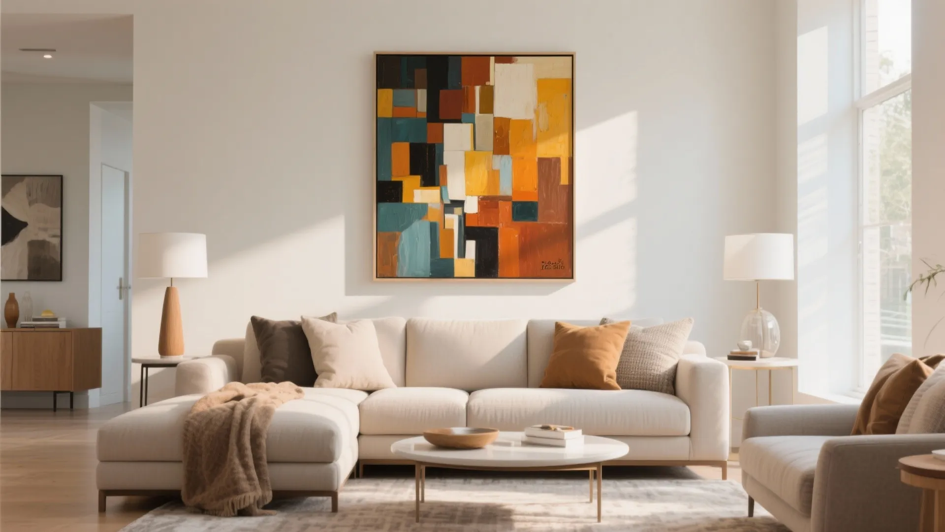 4. Above the sofa statement