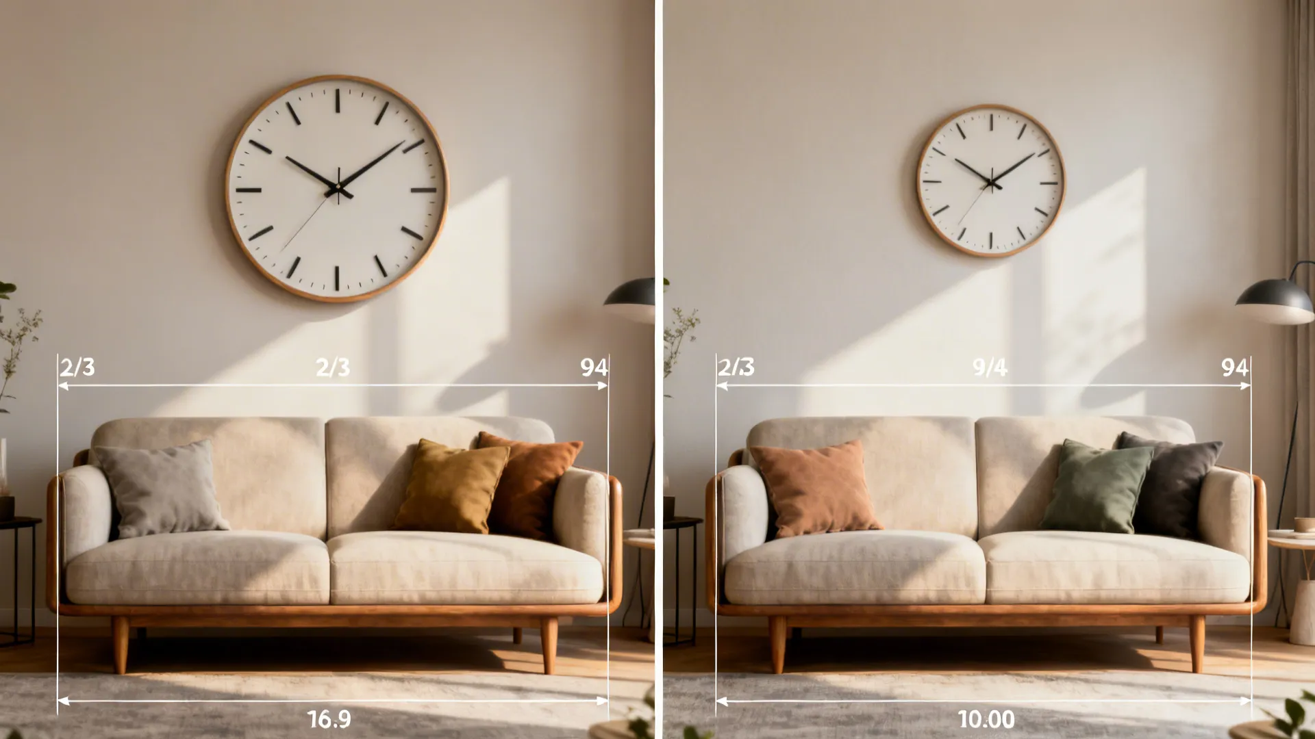 1. Above the Sofa (Centered or Offset)