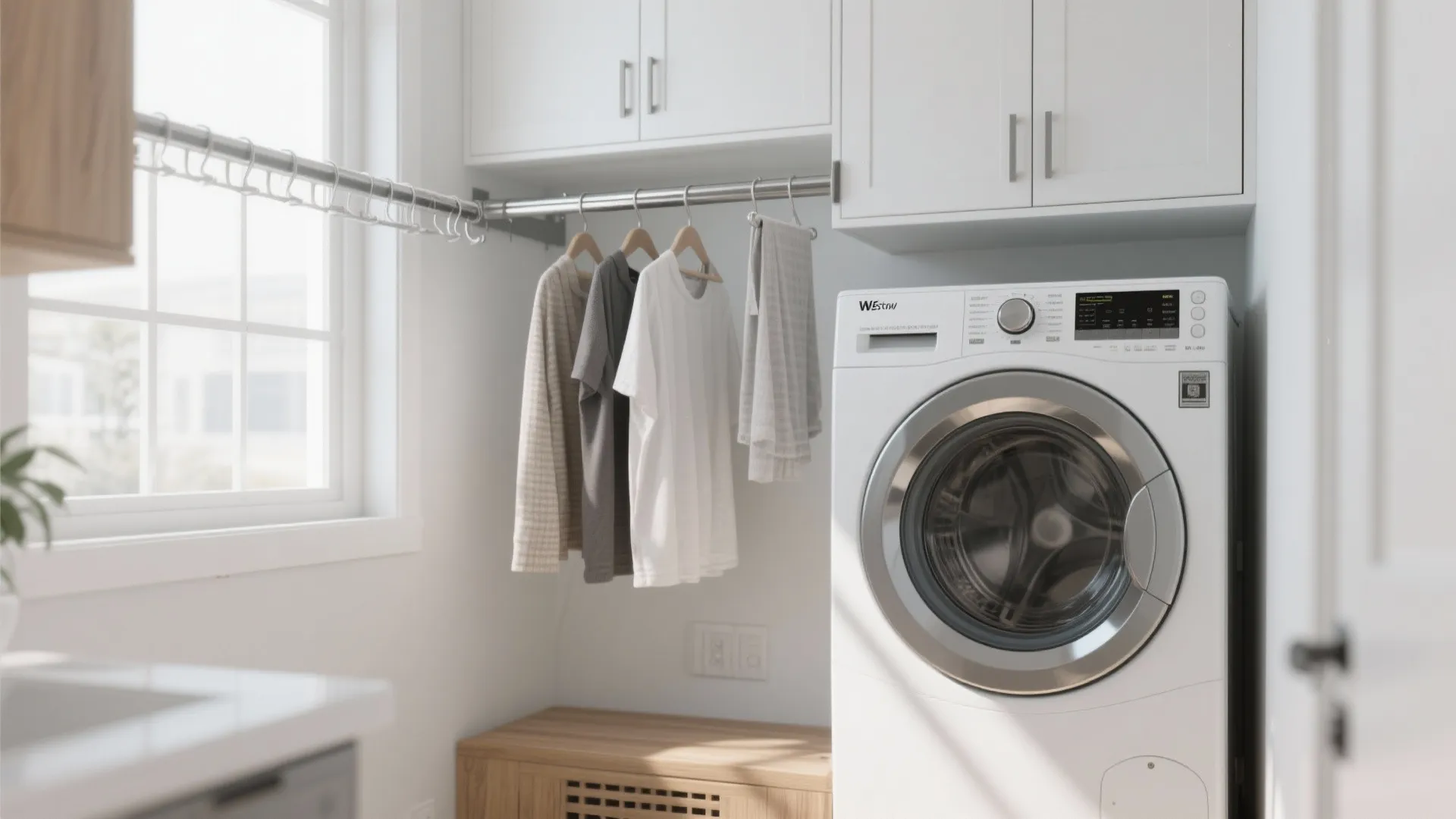 2. Above-Washer Hanging Rail