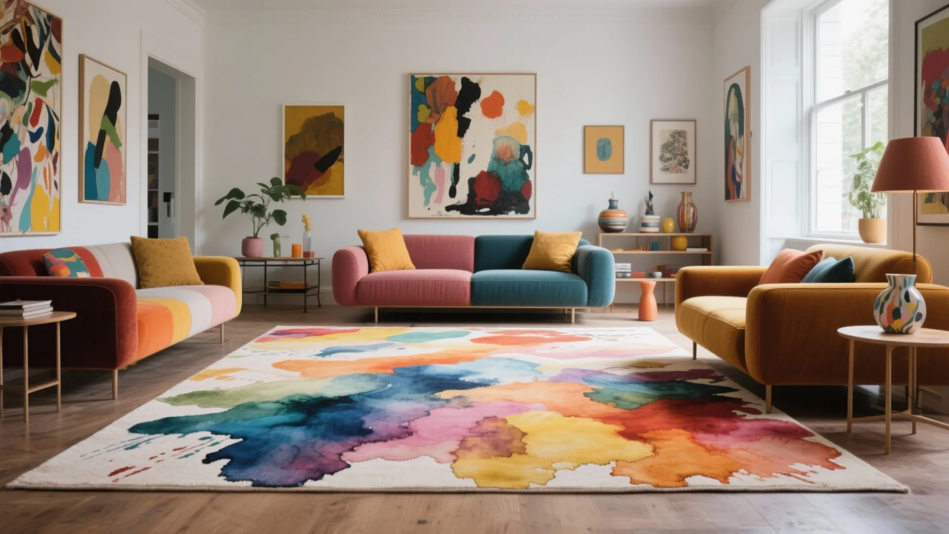 5. Abstract Art-Inspired Rugs