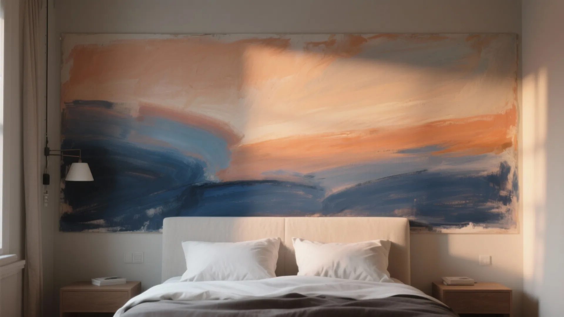 Hand-Painted Abstract Oil Mural