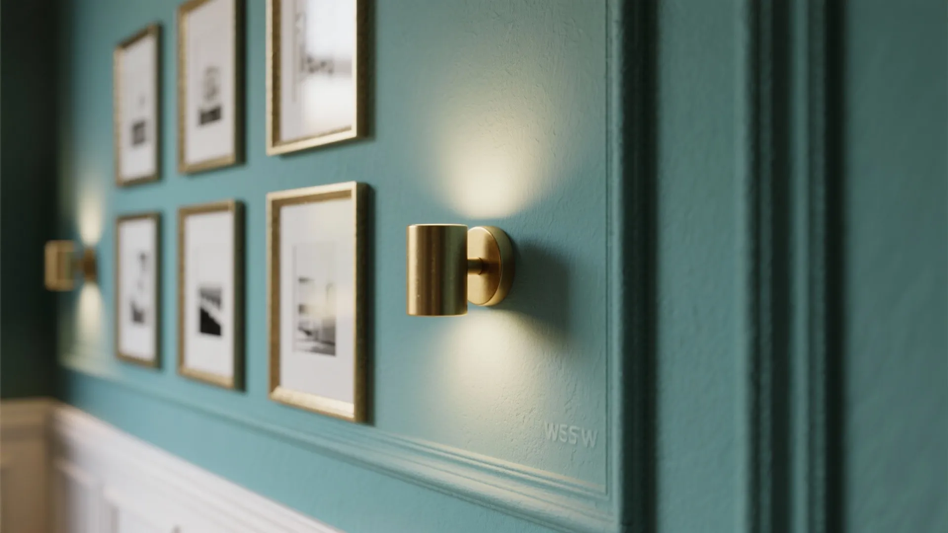 Accent Wall with Artwork and Metallic Touches