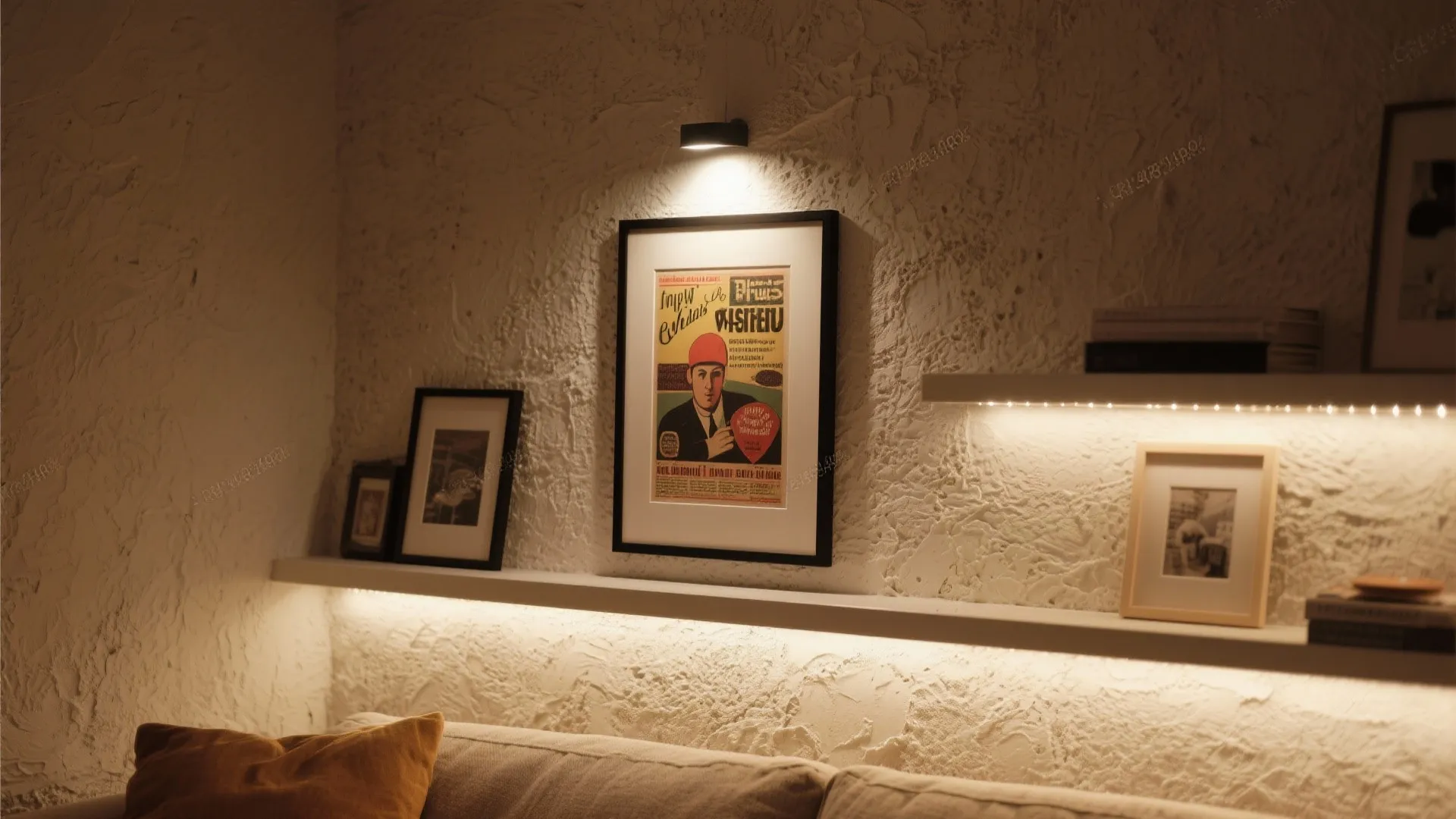 Accent Lighting for Art, Shelves, and Texture