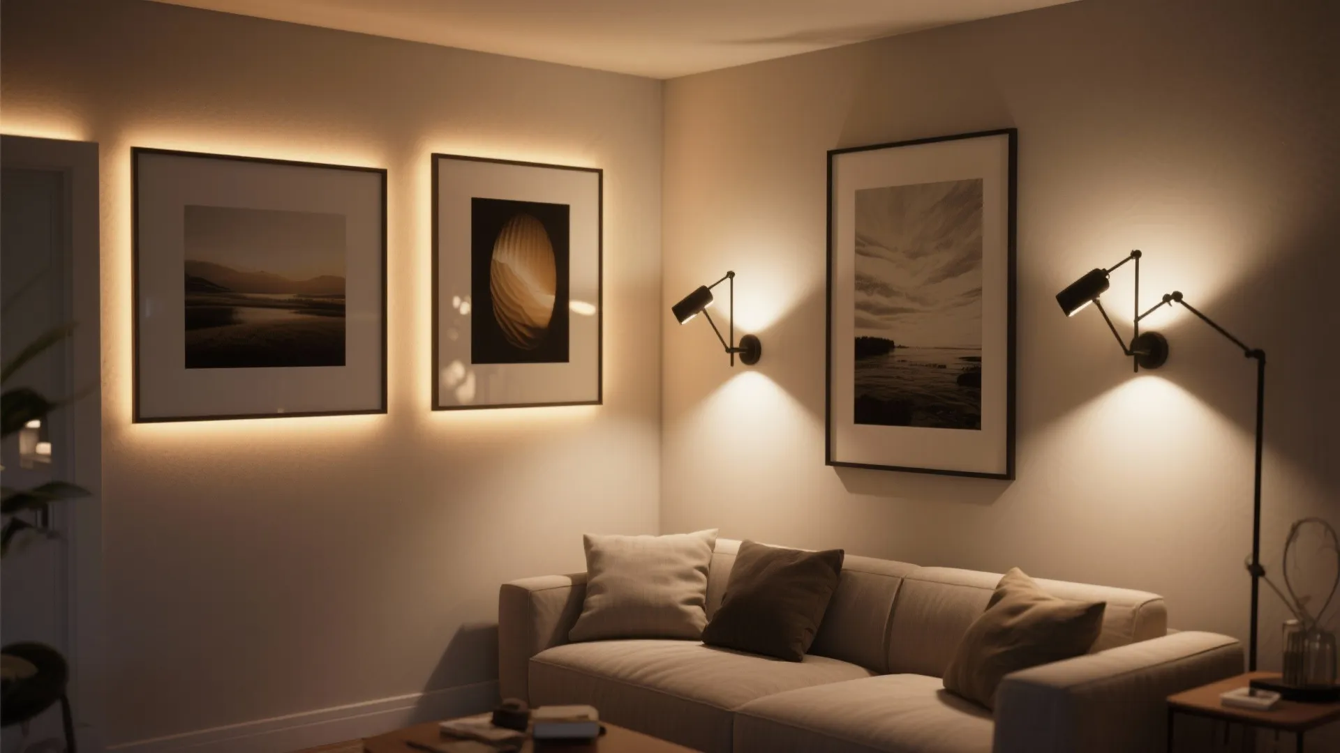 3. Accent art lighting with swivel heads