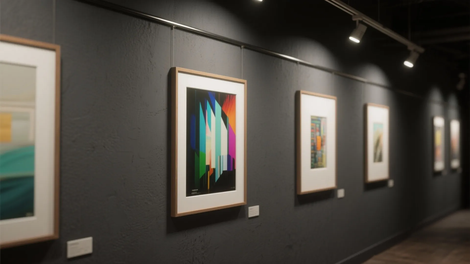 4. Accent Wall with Art and Strategic Lighting