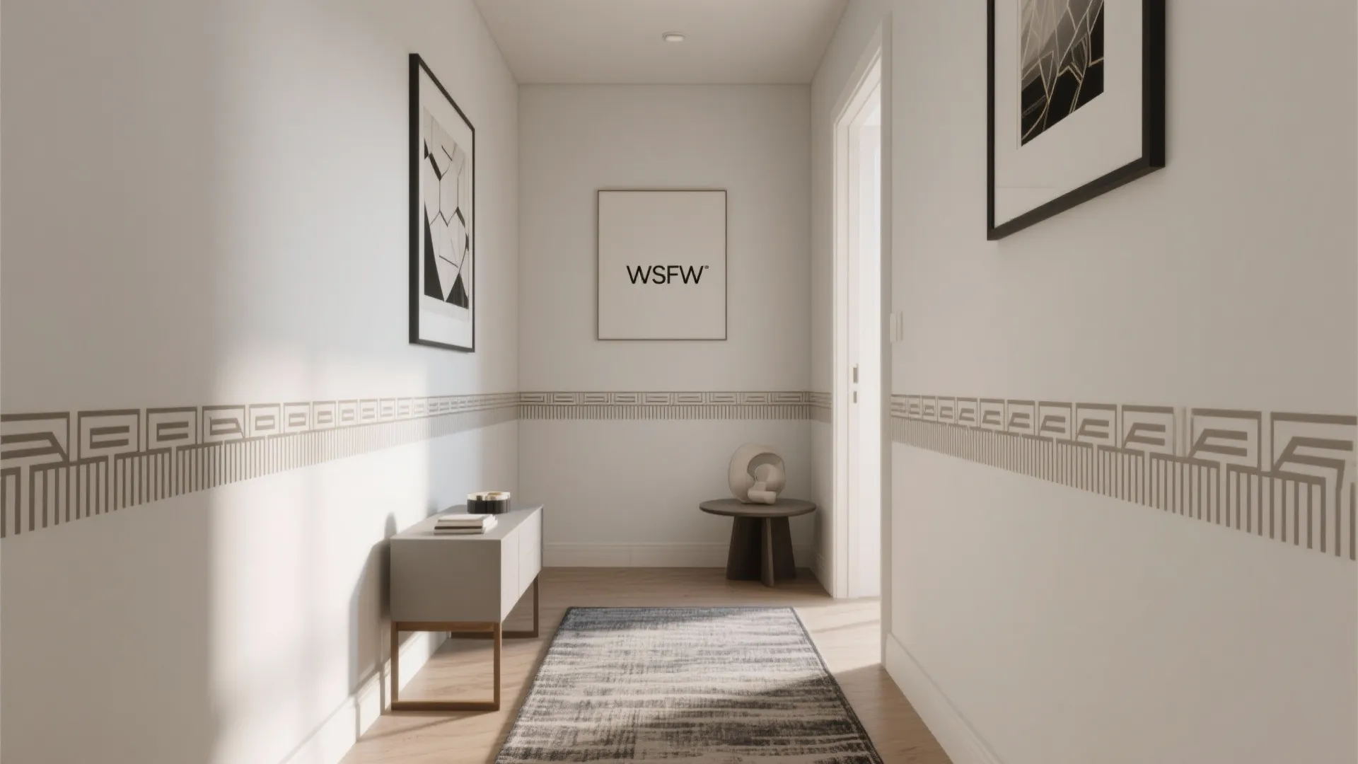 Geometric Accent Band for a Dynamic Hall