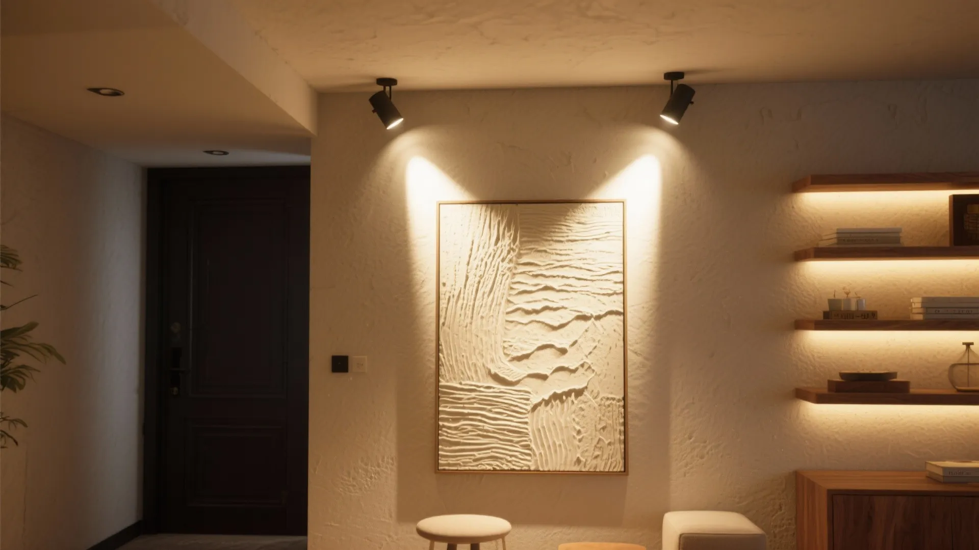 Accent beams for art and shelving