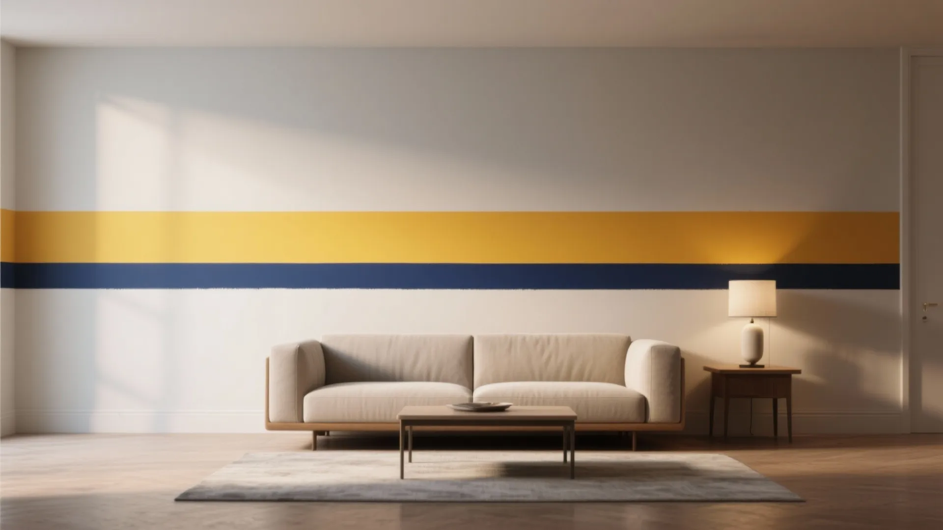 3. Accent Stripes Behind Furniture