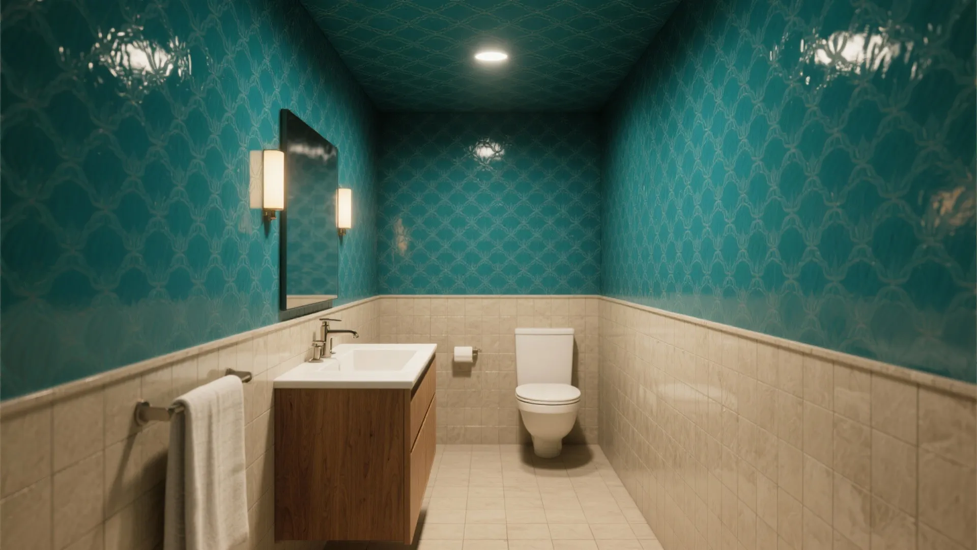 1. Accent Color or Patterned Ceiling