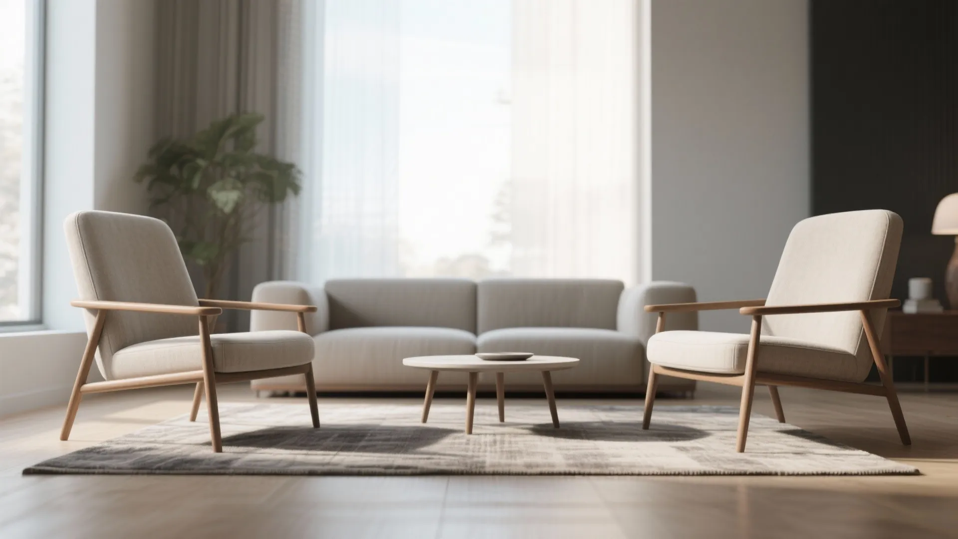 3. Matching Accent Chairs with Slim Arms