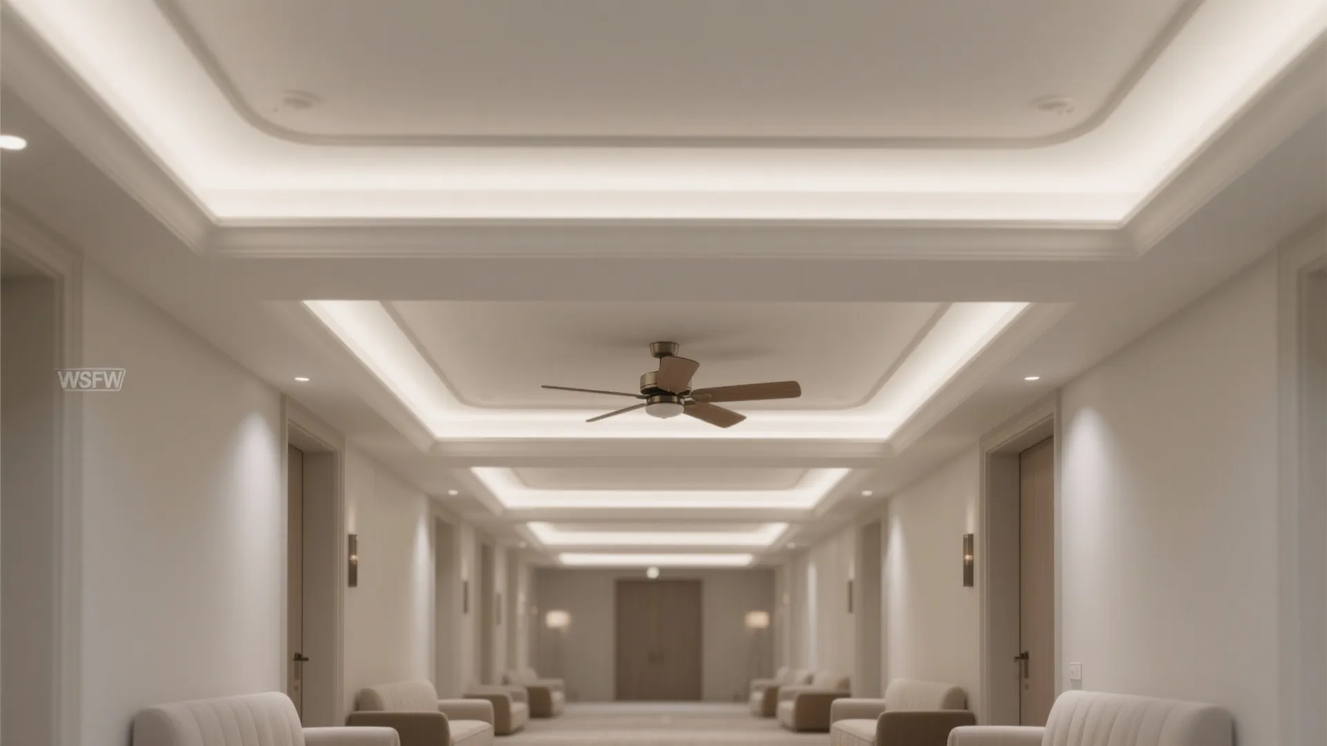 Accent coffers and a feature strip to guide airflow