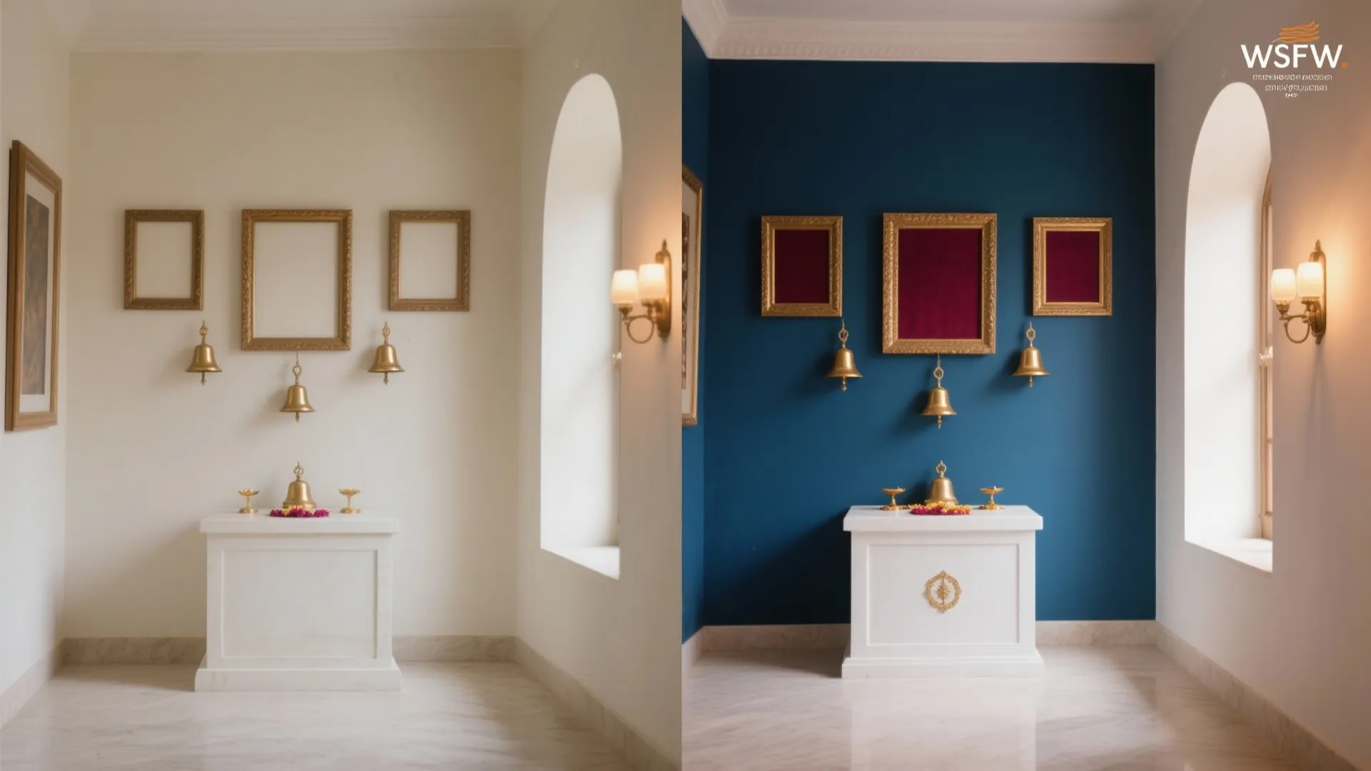 3) Deep Indigo or Maroon Accent with Brass Shine