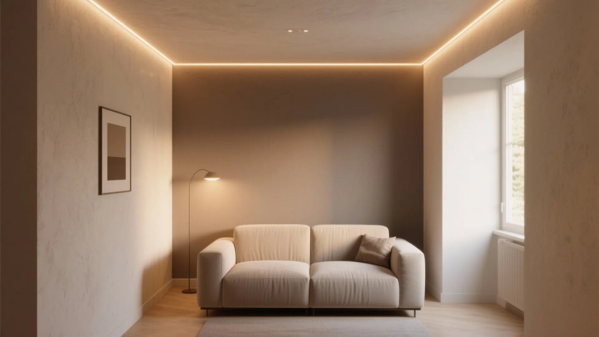 Minimalist Accent Wall + Cove Lighting