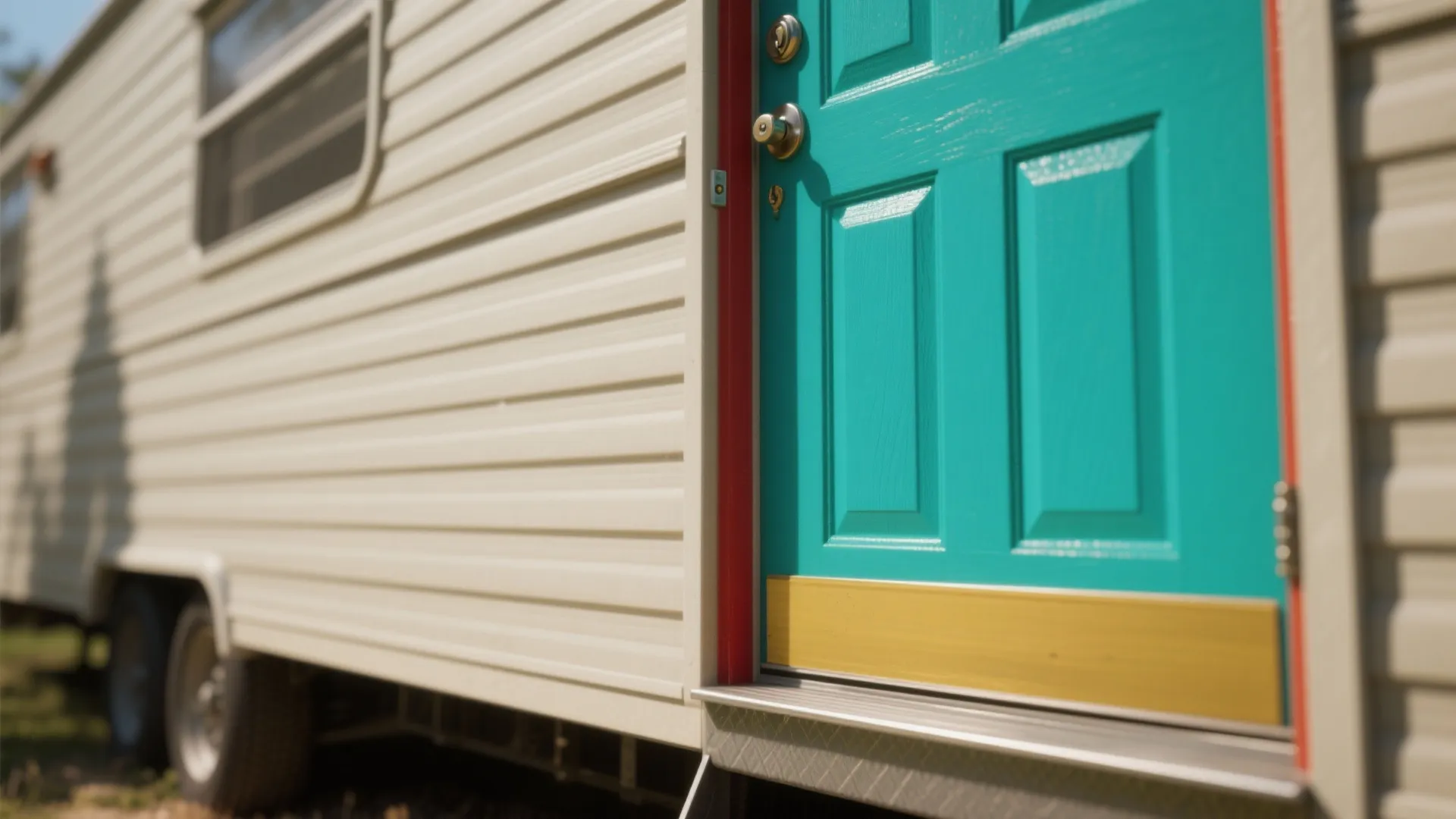 5. Neutral Body with a Bold Accent Door