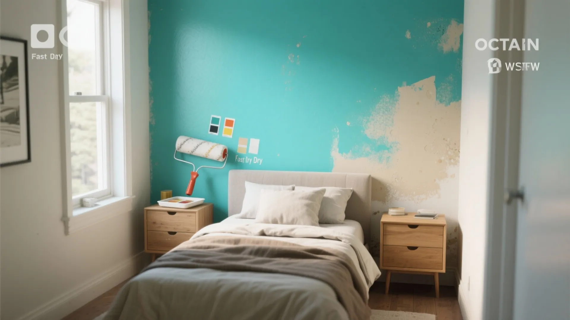 1. Fast-dry accent walls for instant change