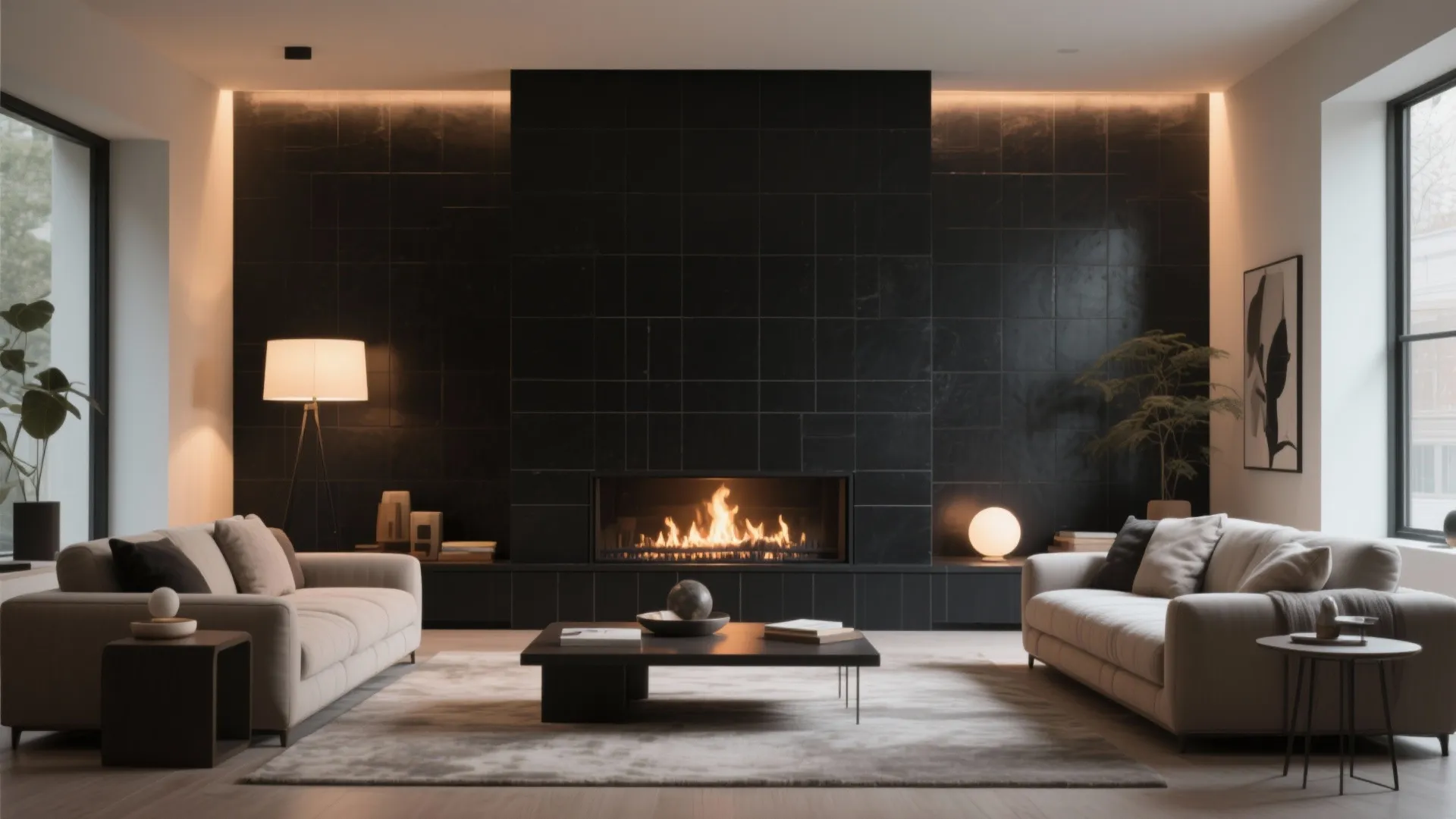 7. Accent fireplace wall
