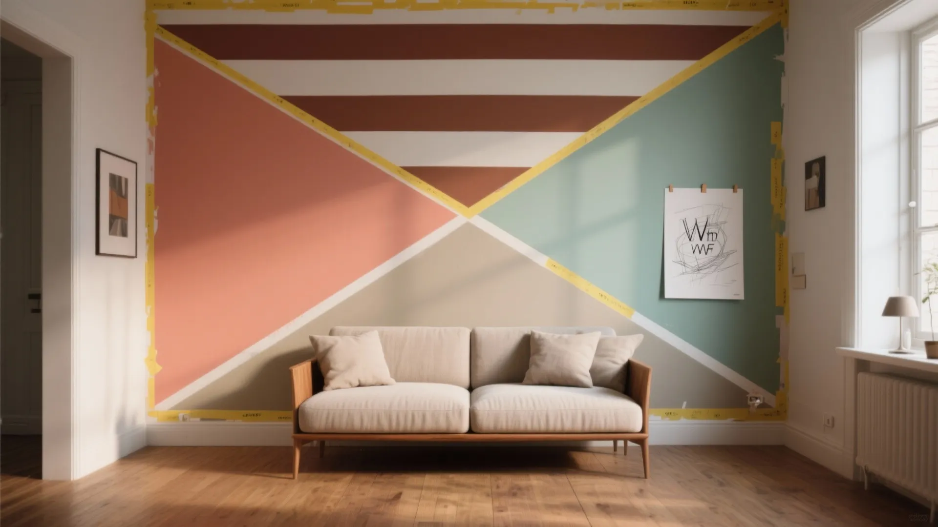 1. Bold Accent Wall with Geometric Patterns