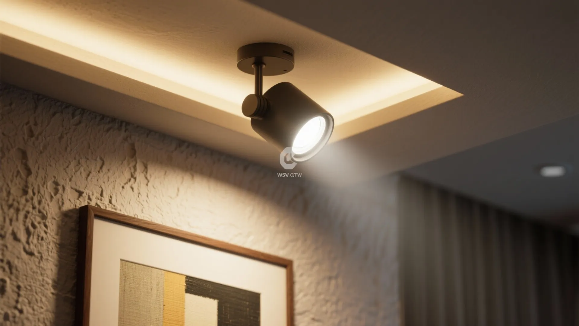 3. Accent lighting to highlight art and texture