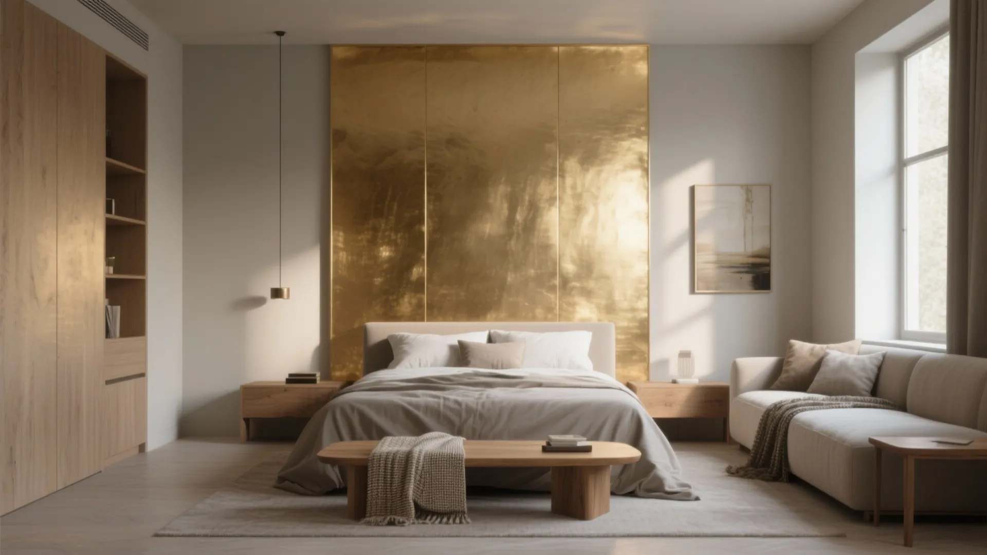 1. Accent wall with subtle metallic glaze