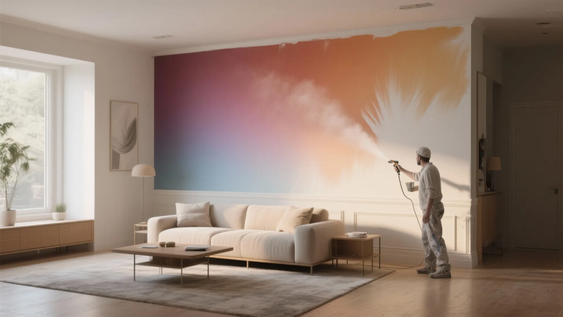 3. Precise Accent Walls and Color Transitions