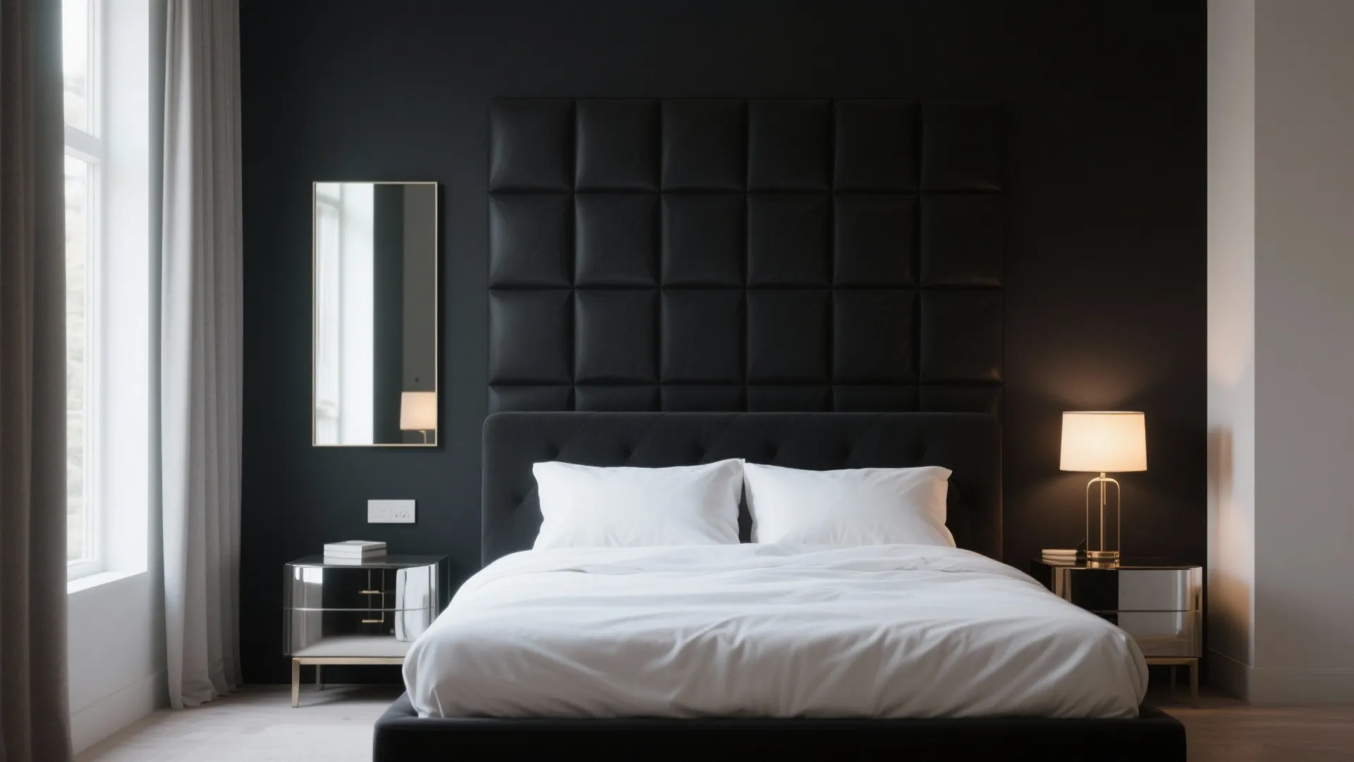 1. Wall Contrast with a Statement Headboard