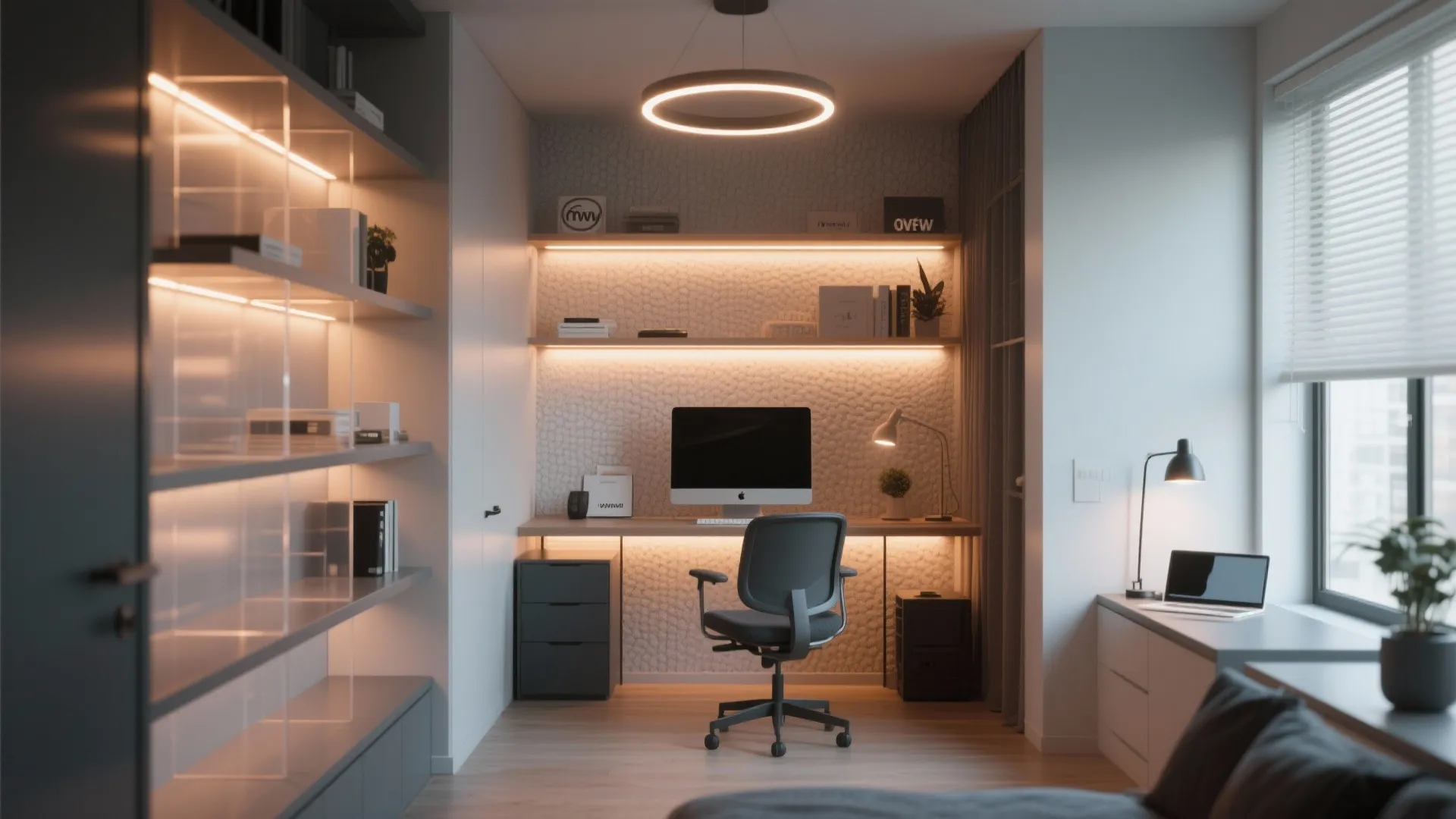 4. Accent and indirect lighting to define zones