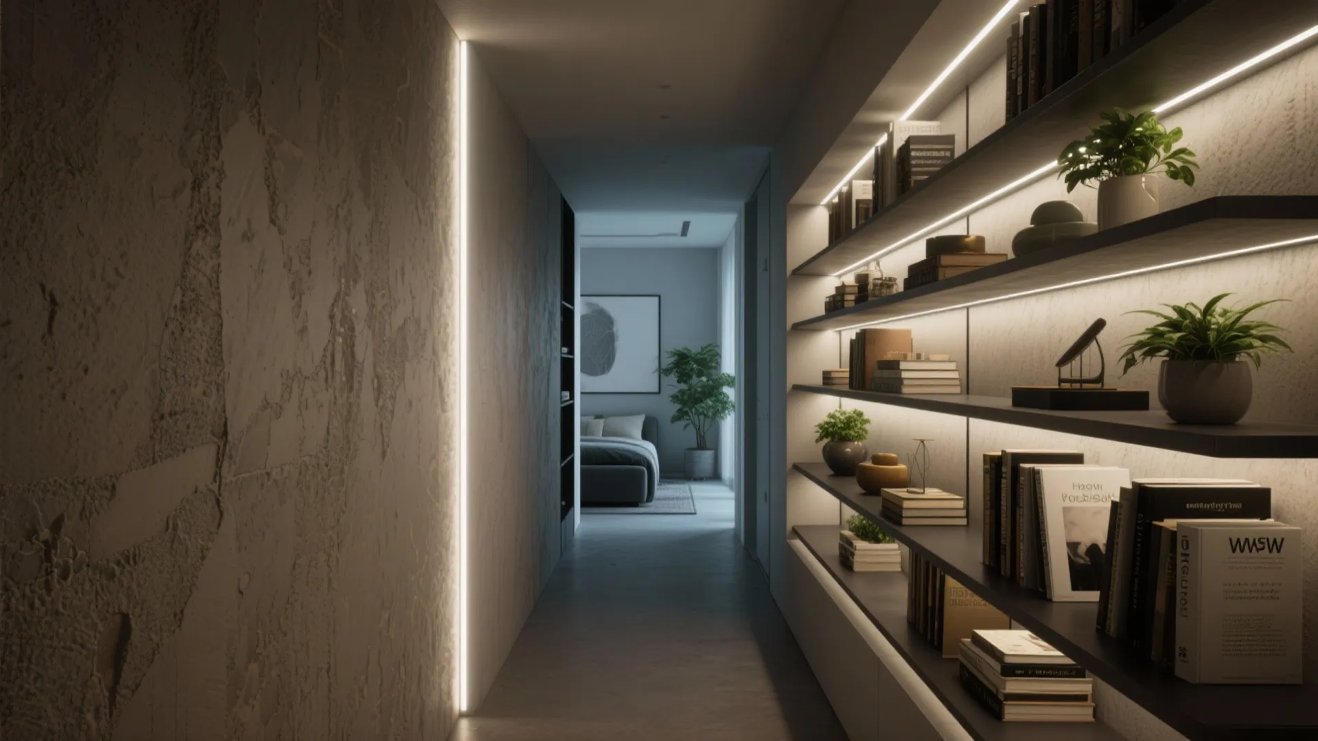 3. Accent LED beams to expand depth