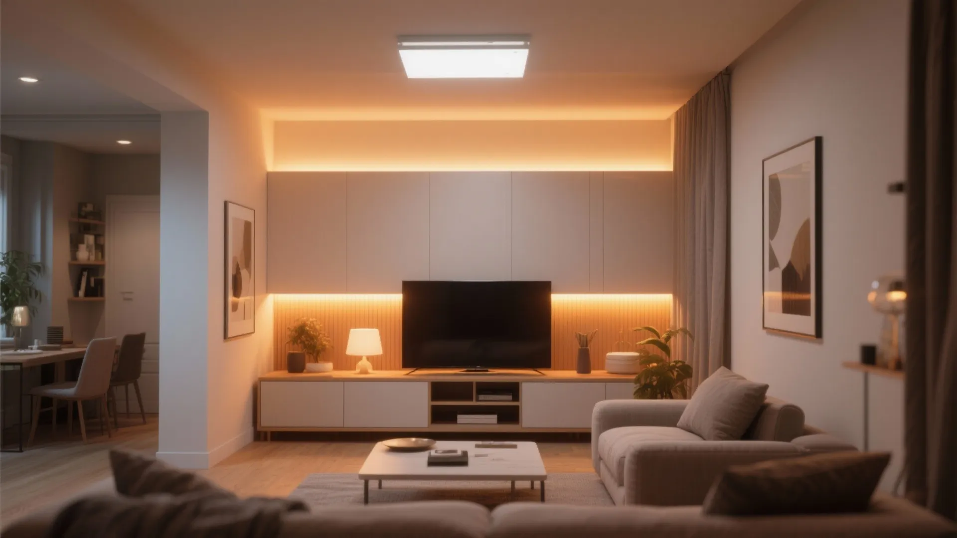 9. Accent Lighting Behind Furniture