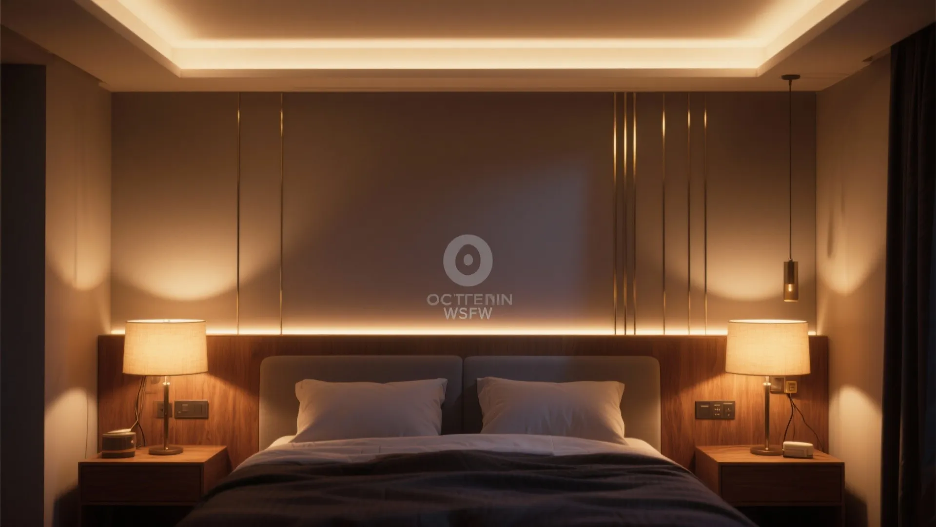 4. Accent Lighting and Warm Finishes