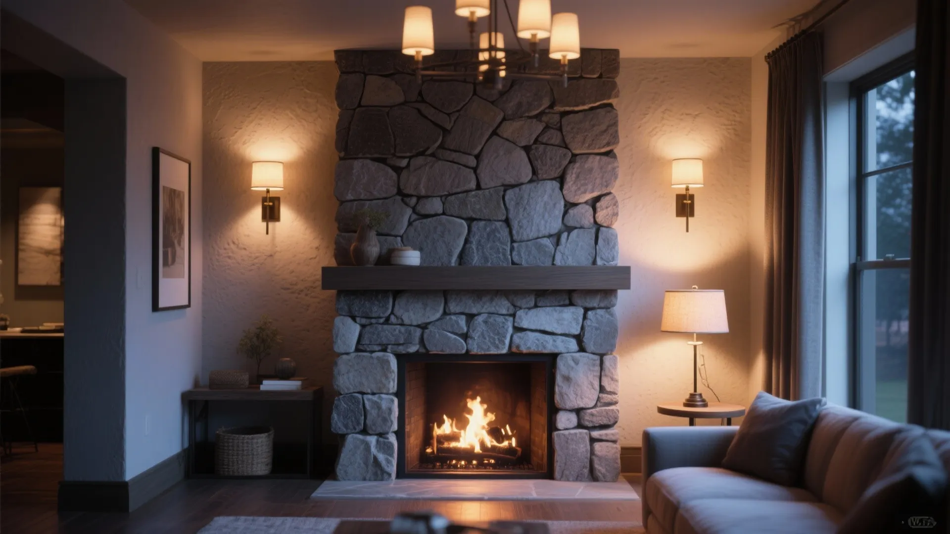 4. Layered Lighting and a Focal Accent Wall