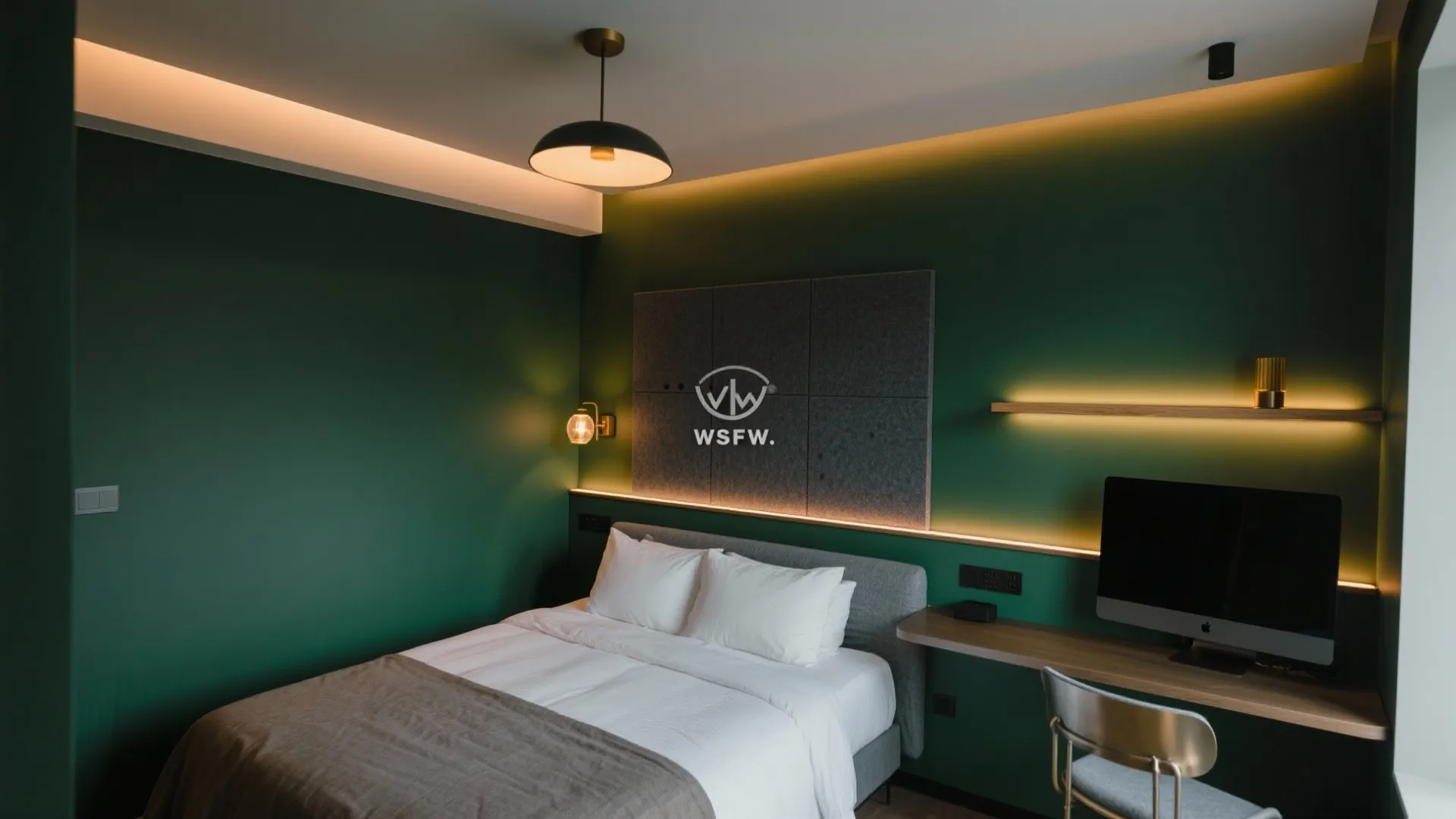 Moody Accent Wall + Layered Lighting (and Better Acoustics)