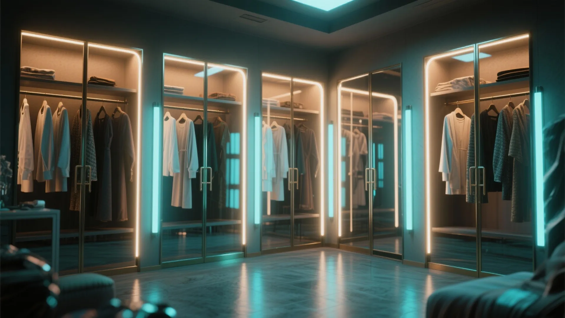 Accent lighting for wardrobe displays