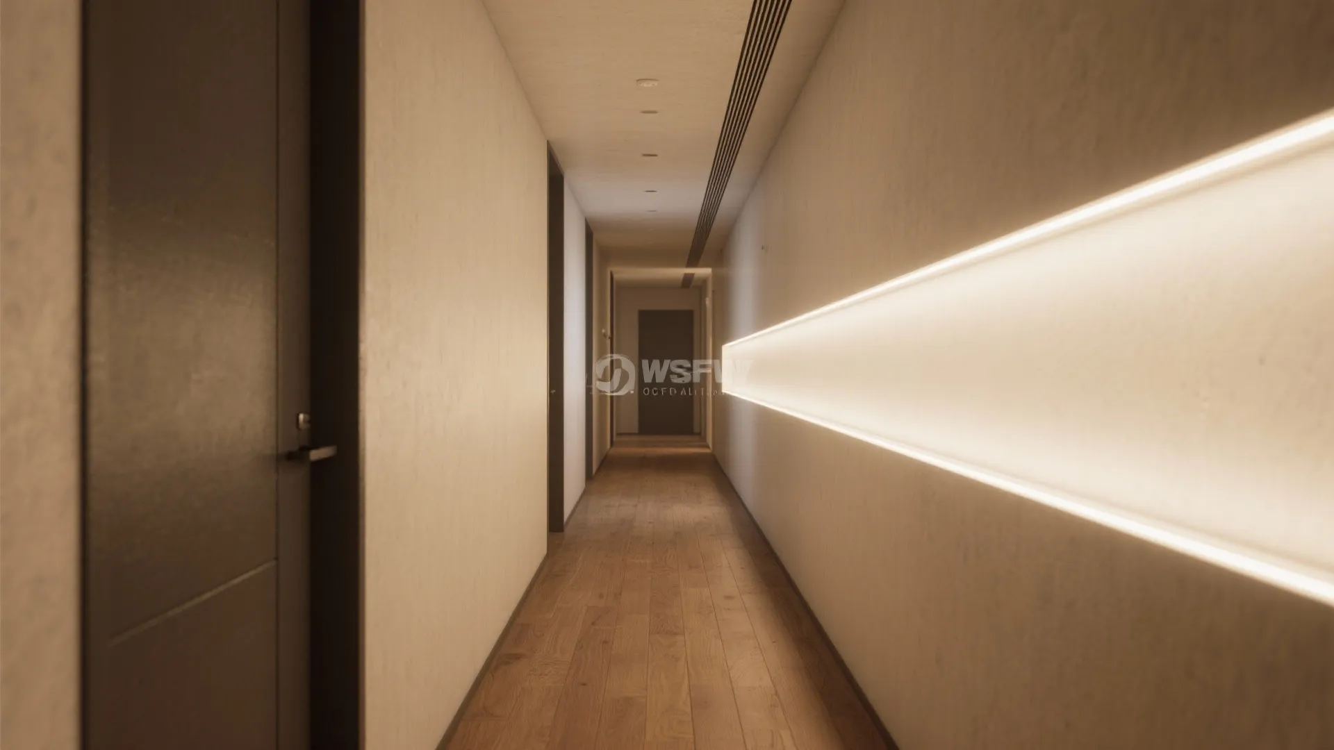 1. Accent Lines to “Stretch” Narrow Rooms