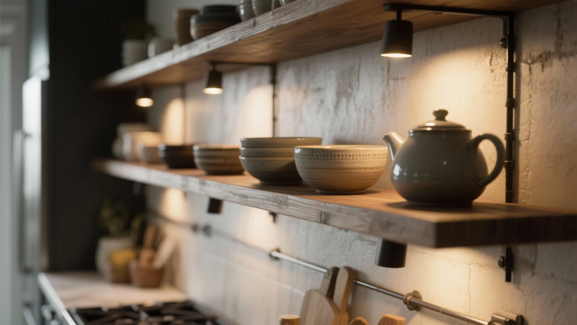 Tip 6: Accent Lighting for Open Shelves