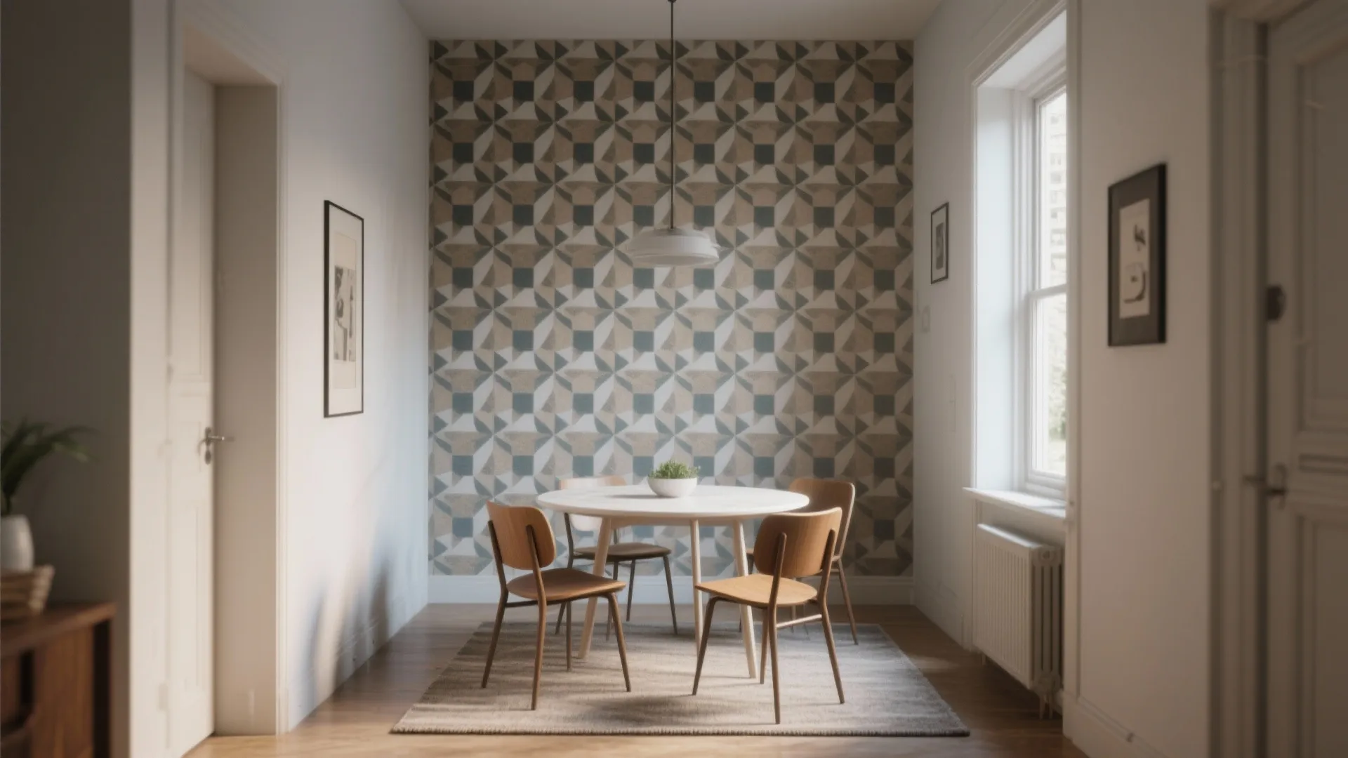 1. Bold accent wall with oversized pattern